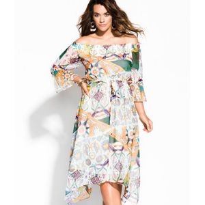 Off the shoulder midi dress